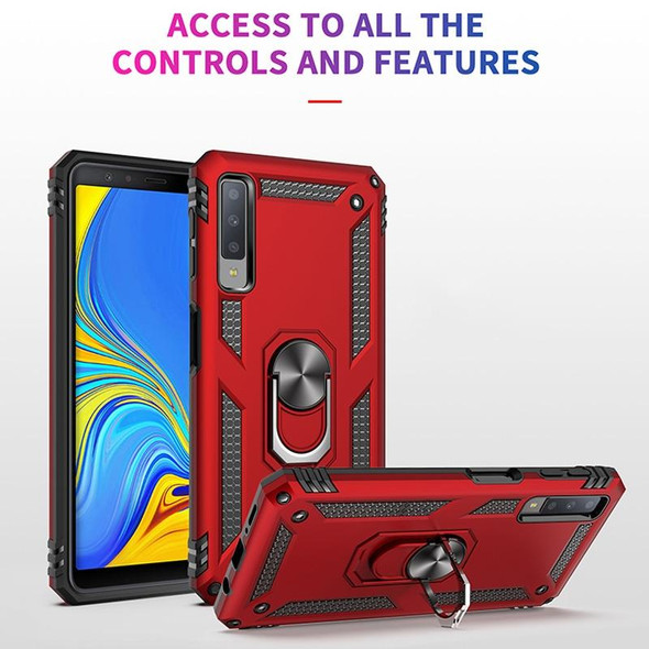 Sergeant Armor Shockproof TPU + PC Protective Case for Galaxy A7 2018, with 360 Degree Rotation Holder (Black)