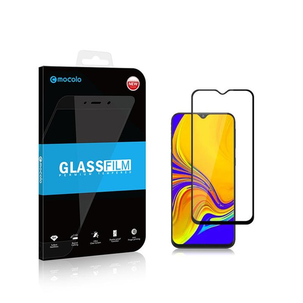 mocolo 0.33mm 9H 2.5D Full Glue Silk Print Tempered Glass Film for Galaxy A30 / A50 / M30, Support Fingerprint Unlock(Black)