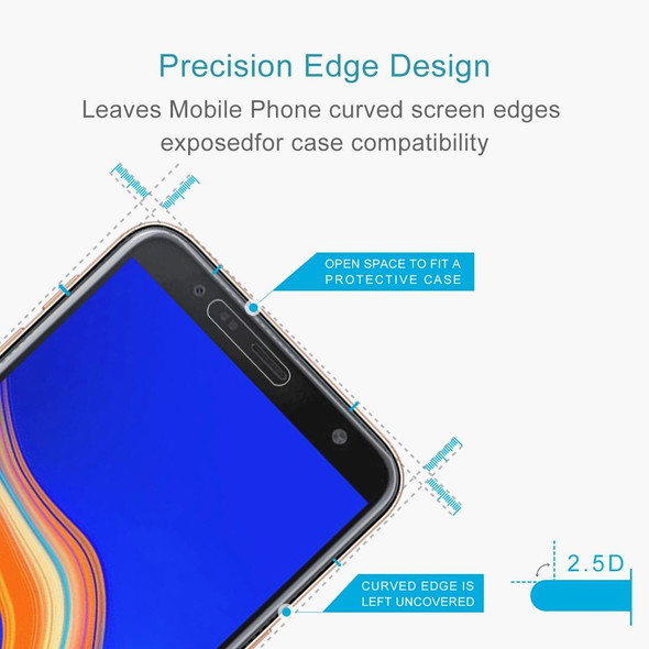 0.26mm 9H Surface Hardness 2.5D Curved Edge Tempered Glass Film for Galaxy J4+ / J6+