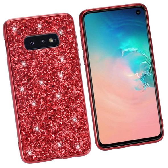 Glitter Powder Shockproof TPU Protective Case for Galaxy S10 (Rose Gold)