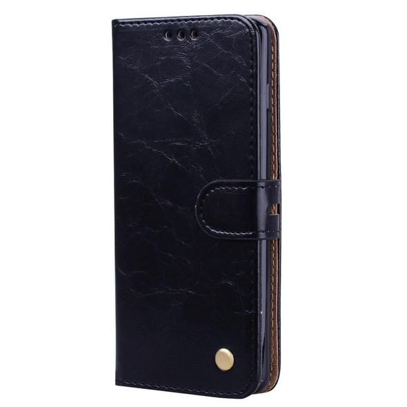 Business Style Oil Wax Texture Horizontal Flip Leatherette Case for Galaxy S10 Plus, with Holder & Card Slots & Wallet (Black)