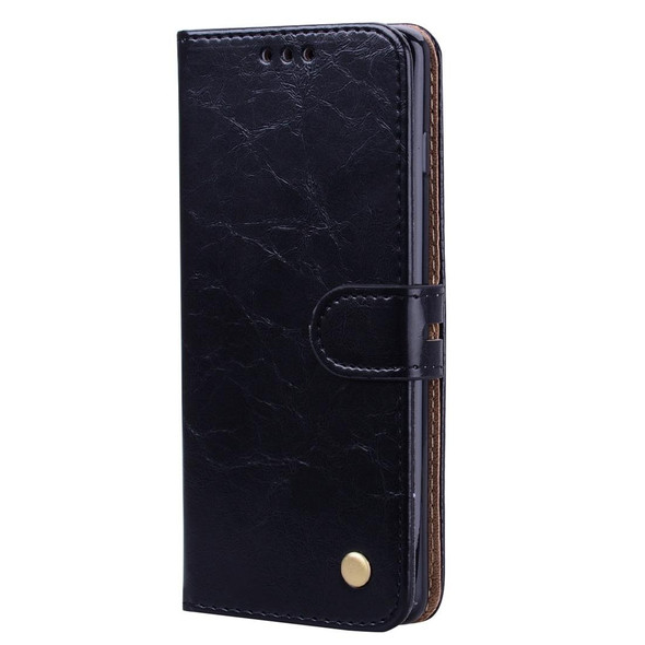 Business Style Oil Wax Texture Horizontal Flip Leatherette Case for Galaxy S10, with Holder & Card Slots & Wallet (Black)