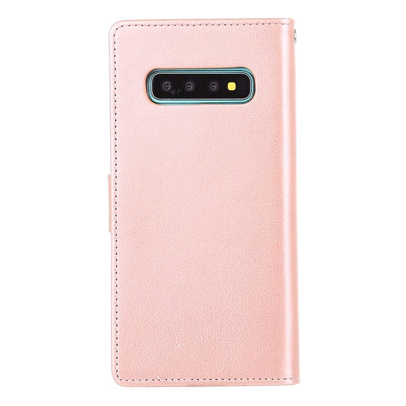 GOOSPERY RICH DIARY PU + TPU Crazy Horse Texture Horizontal Flip Leather Case for Galaxy S10, with Card Slots & Wallet & Photo frame (Rose Gold)