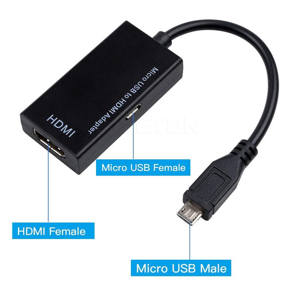 Micro USB To HDMI Female Adapter Cable 1080P HD - MHL Device HDTV Adapters - Samsung / Huawei