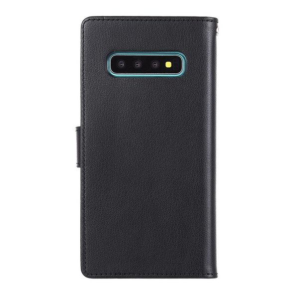 GOOSPERY RICH DIARY PU + TPU Crazy Horse Texture Horizontal Flip Leather Case for Galaxy S10, with Card Slots & Wallet & Photo frame (Black)