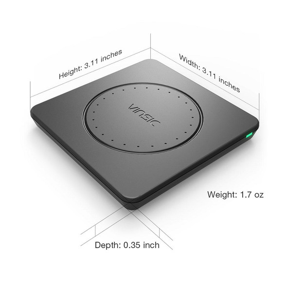 Vinsic 5V 1A Output Qi Standard Portable Wireless Charger Pad