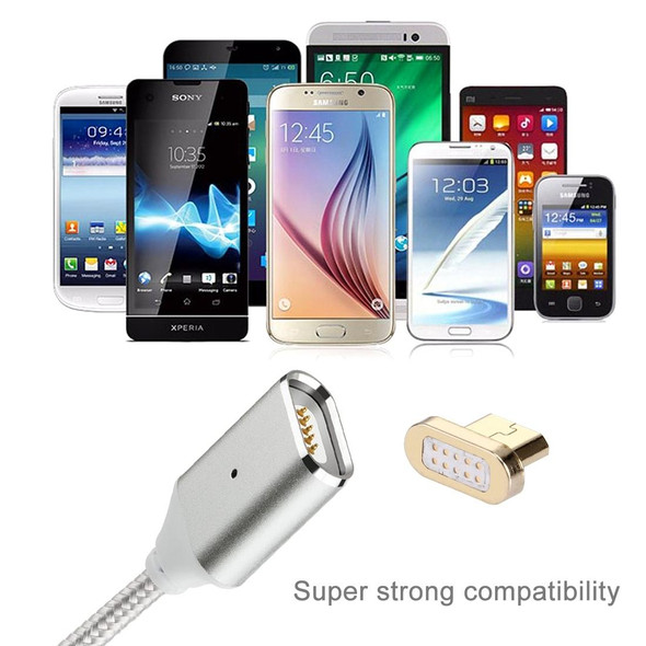 1M Woven Style 2.4A Micro USB to USB Data Sync Charging Cable Intelligent Metal Magnetism Cable, - Samsung, HTC, Sony, Huawei, Xiaomi, Meizu and other Android Devices(Gold)