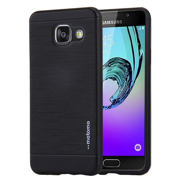 MOTOMO for Galaxy A5 (2016) / A510 Brushed Texture Metal + TPU Protective Case(Black)