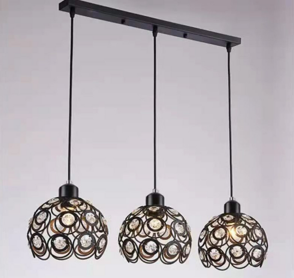 Nu Home Vintage Metal Pendant Light with Crystal Pattern