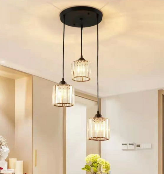 Nu Home - Modern Metal Pendant Light with Glass Pattern