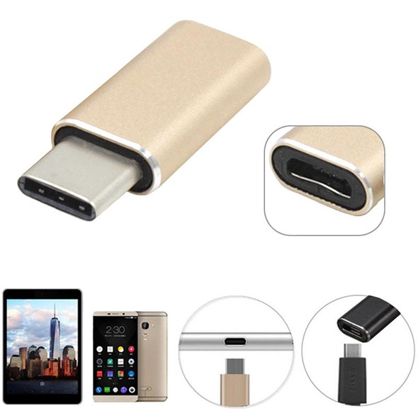 Aluminum Micro USB to USB 3.1 Type-c Converter Adapter, - Galaxy S8 & S8 + / LG G6 / Huawei P10 & P10 Plus / Xiaomi Mi6 & Max 2 and other Smartphones(Gold)