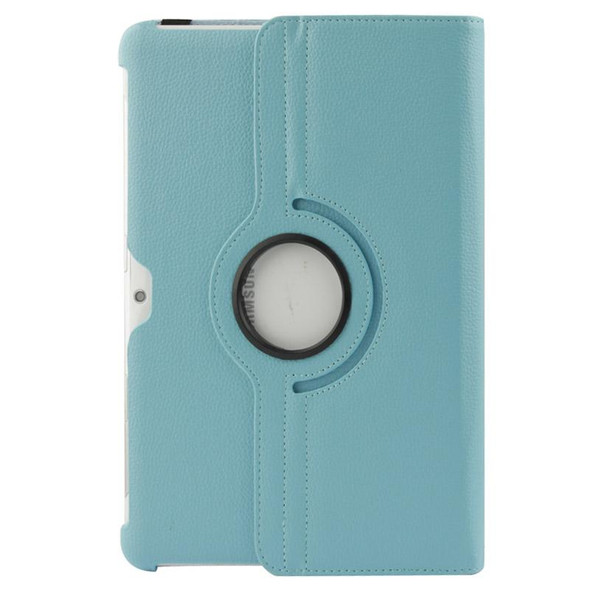 360 Degree Rotatable Litchi Texture Leatherette Case with Holder for Galaxy Tab 2 (10.1) / P5100(Blue)