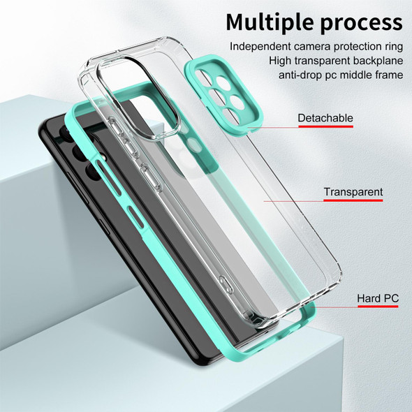 Samsung Galaxy A52 5G / 4G 3 in 1 Clear TPU Color PC Frame Phone Case(Light Green)