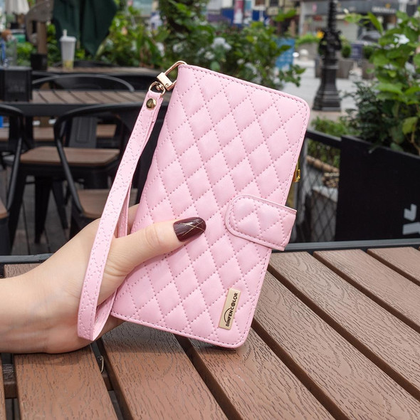 Samsung Galaxy A52 4G / 5G / A52S 5G Diamond Lattice Zipper Wallet Leather Flip Phone Case(Pink)