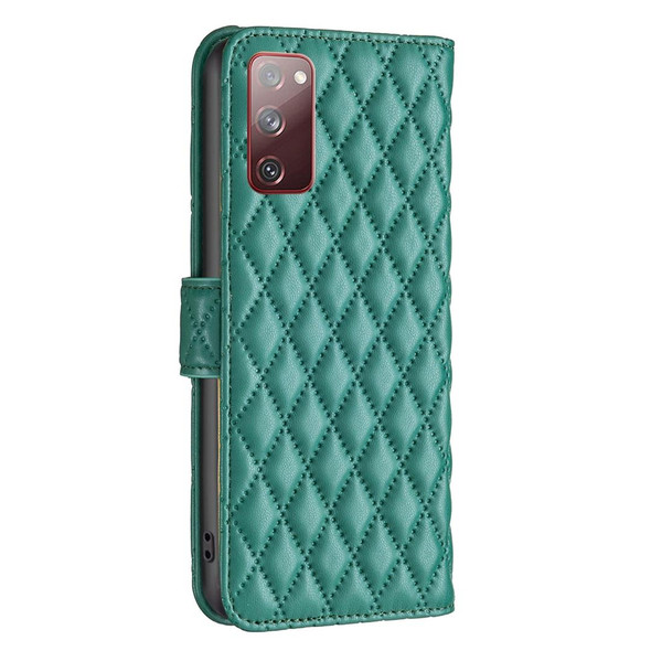 Samsung Galaxy S20 FE / S20 Lite Diamond Lattice Wallet Leather Flip Phone Case(Green)