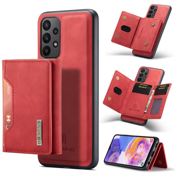 Samsung Galaxy A23 5G DG.MING M2 Series 3-Fold Multi Card Bag + Magnetic Phone Case(Red)