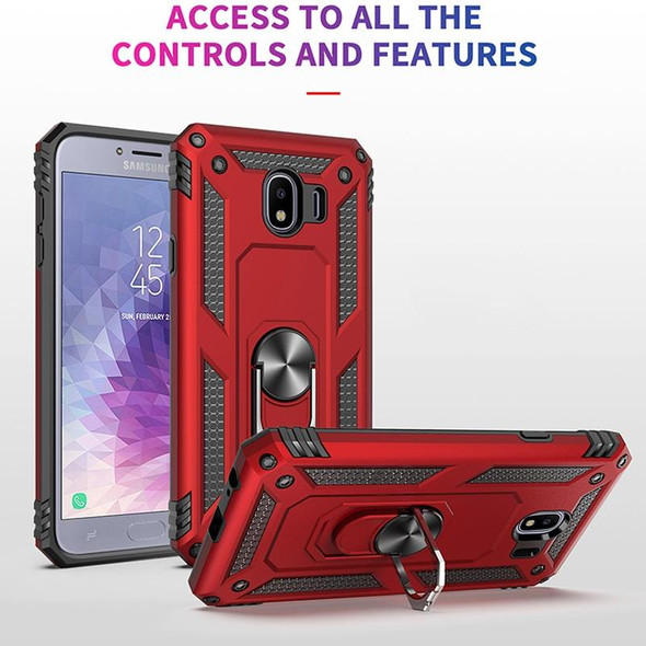 Sergeant Armor Shockproof TPU + PC Protective Case for Galaxy J4 2018, with 360 Degree Rotation Holder (Rose Gold)