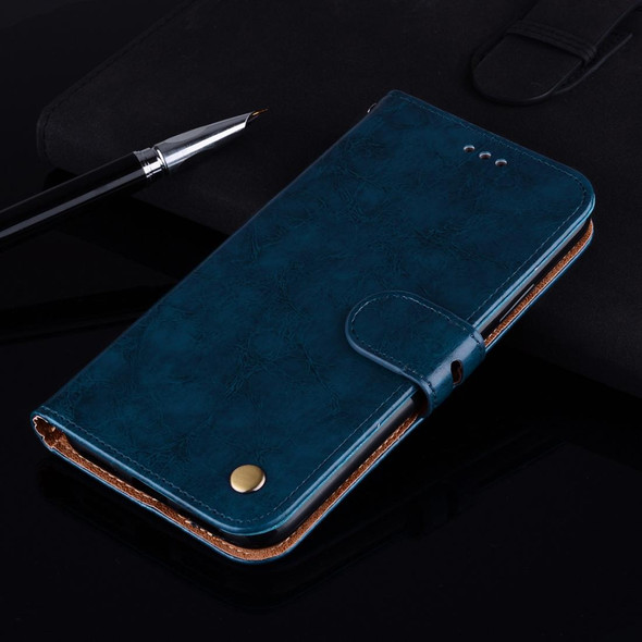 Sumsung Galaxy A5 (2017) Business Style Oil Wax Texture Horizontal Flip Leather Case with Holder & Card Slots & Wallet(Blue)