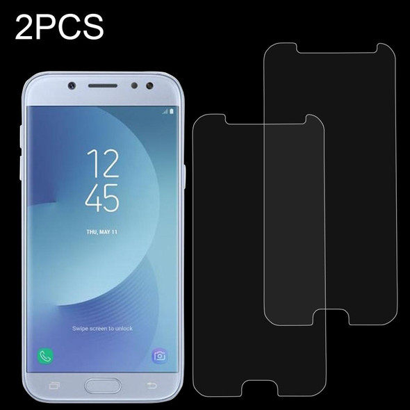 2 PCS - Galaxy J5 (2017) (EU Version) 0.26mm 9H Surface Hardness 2.5D Explosion-proof Non-full Screen Tempered Glass Screen Film
