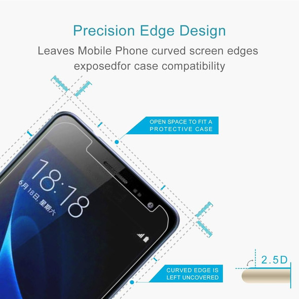 10 PCS for Galaxy J3 (2017) (EU Version) 0.26mm 9H Surface Hardness 2.5D Explosion-proof Non-full Screen Tempered Glass Screen Film