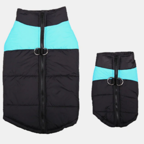 Unisex Winter Pet Jacket with Zip and Leash Connector