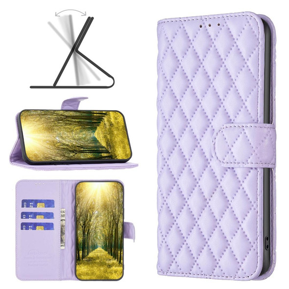 Samsung Galaxy A72 4G / 5G Diamond Lattice Wallet Leather Flip Phone Case(Purple)