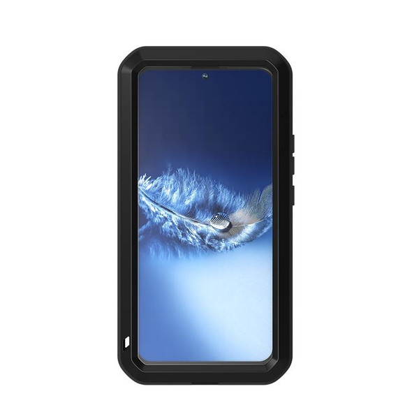 Samsung Galaxy S22+ LOVE MEI Metal Shockproof Waterproof Dustproof Protective Phone Case with Glass(Silver)