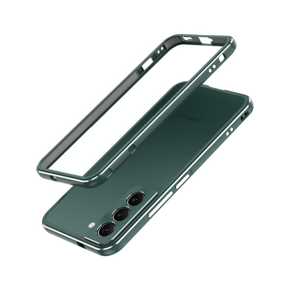 Samsung Galaxy S22+ 5G Aurora Series Lens Protector + Metal Frame Protective Phone Case(Green Silver)