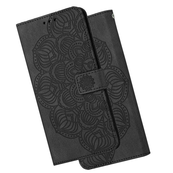Samsung Galaxy A72 4G / 5G Mandala Embossed Flip Leather Phone Case(Black)