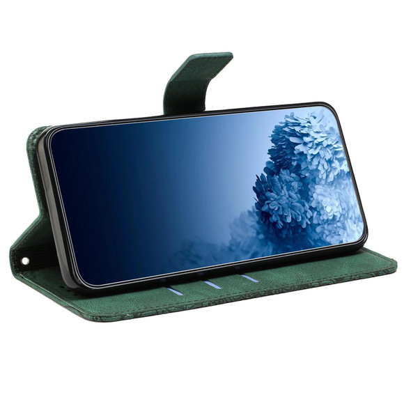 Samsung Galaxy A21s Mandala Embossed Flip Leather Phone Case(Green)