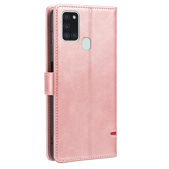 Samsung Galaxy A21s Classic Wallet Flip Leather Phone Case(Pink)