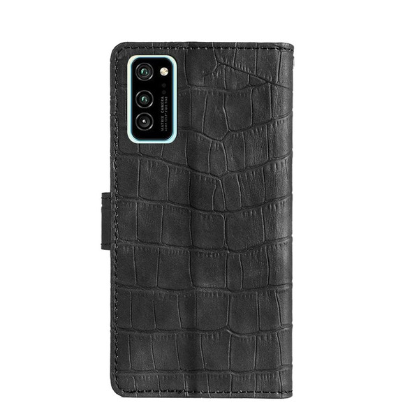 Honor V30 / V30 Pro Skin Feel Crocodile Texture Magnetic Clasp PU Leather Phone Case(Black)