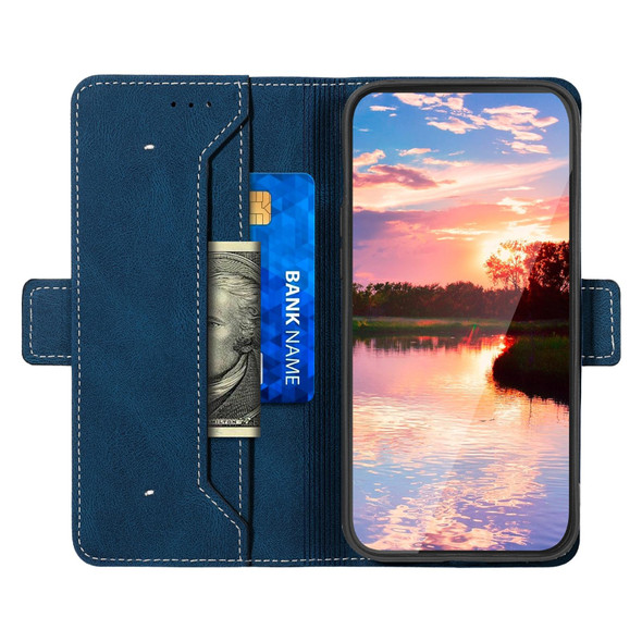 Samsung Galaxy A73 5G Stitching Side-Magnetic RFID Leather Phone Case(Royal Blue)