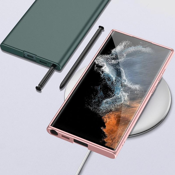 Samsung Galaxy S22 Ultra 5G GKK Ultra-thin Skin Feel Phone Case with Stylus(Pink)