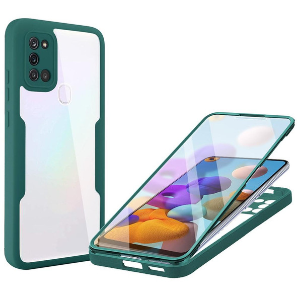 Samsung Galaxy A21s Acrylic + TPU 360 Degrees Full Coverage Shockproof Phone Case(Green)