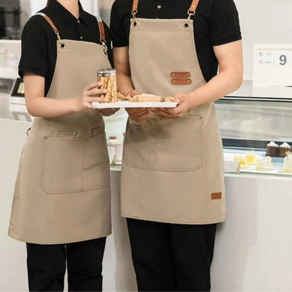 Heavy-Duty Canvas Apron with Pockets for Work and Home