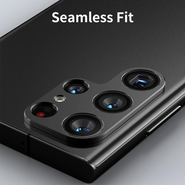 Samsung Galaxy S22 Ultra 5G ENKAY Aluminium Alloy Camera Lens Protector Full Cover(Dark Red)