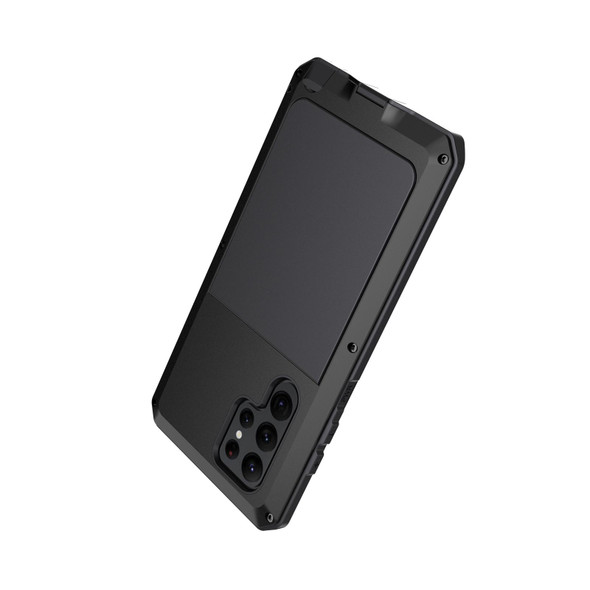 Samsung Galaxy S22 Ultra 5G Shockproof Waterproof Silicone + Zinc Alloy Phone Case(Black)