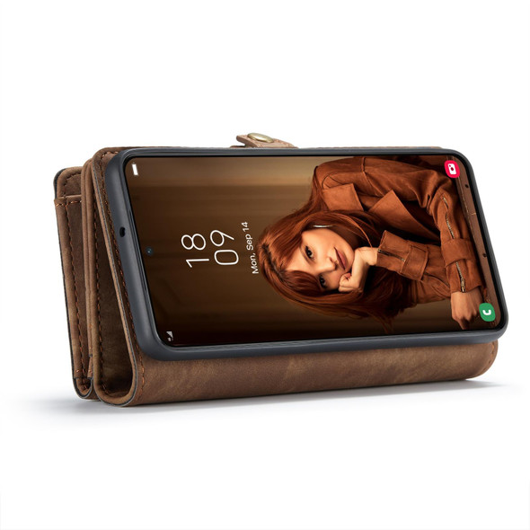 Samsung Galaxy S22+ 5G CaseMe-008 Detachable Multifunctional Horizontal Flip Leather Case(Brown)