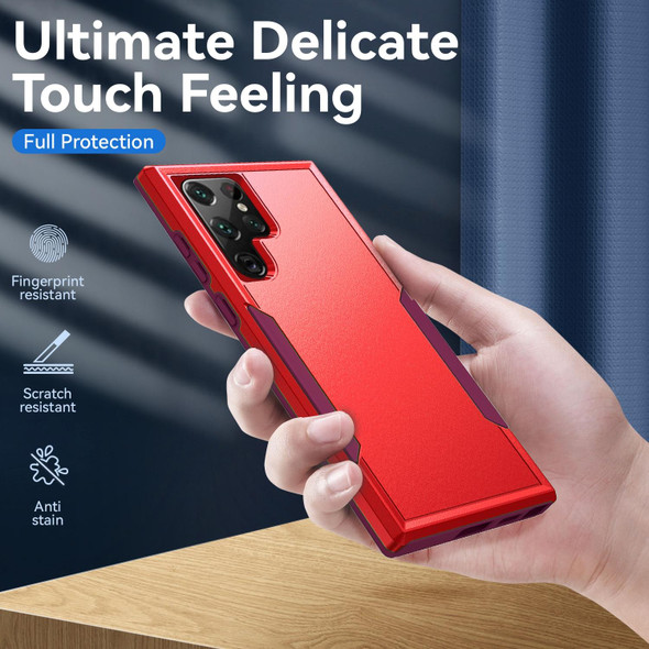 Samsung Galaxy S22 Ultra 5G Pioneer Armor Heavy Duty PC + TPU Phone Case(Red)