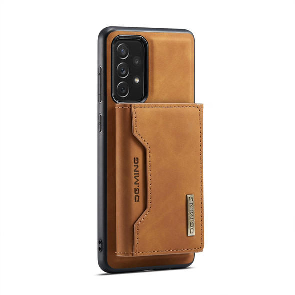 Samsung Galaxy A73 5G DG.MING M2 Series 3-Fold Multi Card Bag + Magnetic Phone Case(Brown)