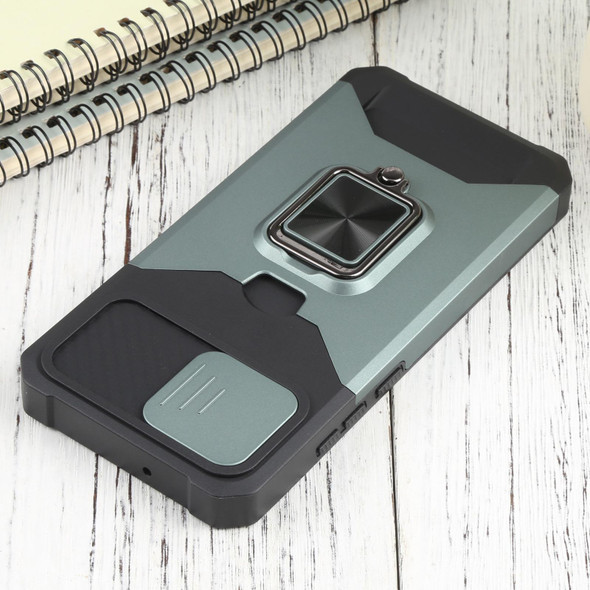Samsung Galaxy A03 Sliding Camera Cover Design PC + TPU Shockproof Phone Case(Dark Green)