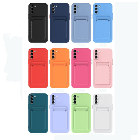 Samsung Galaxy S21 FE 5G Skin Feel Card Contrast Color Button TPU Phone Case(Sky Blue)