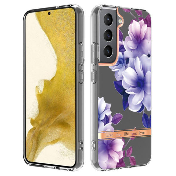 Samsung Galaxy S22 Flowers and Plants Series IMD TPU Phone Case(Purple Begonia)