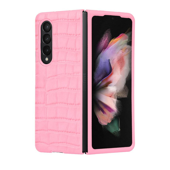 Samsung Galaxy Z Fold3 5G Bamboo Texture Phone Case(Pink)