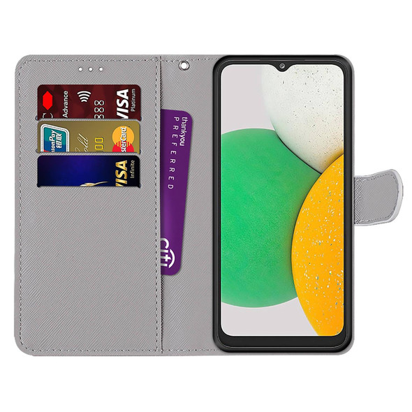 Samsung Galaxy A03 Core Coloured Drawing Cross Texture Horizontal Flip Leather Phone Case with Holder & Card Slots & Wallet & Lanyard(Fission Lion)