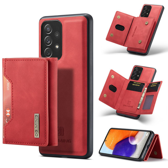 Samsung Galaxy A73 5G DG.MING M2 Series 3-Fold Multi Card Bag + Magnetic Phone Case(Red)