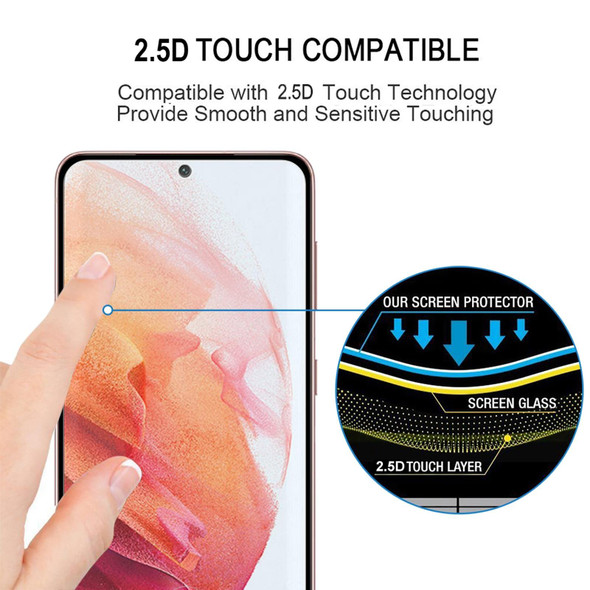 Edge Glue 3D Curved Edge Full Screen Tempered Glass Film - Samsung Galaxy S22 5G(Black)