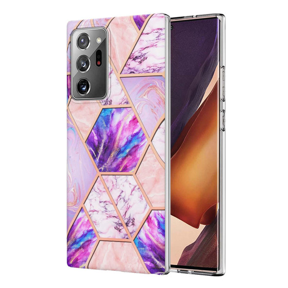 Samsung Galaxy Note20 Ultra Electroplating Splicing Marble TPU Phone Case(Light Purple)