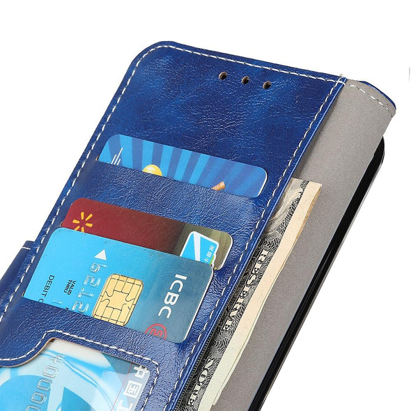 Samsung Galaxy S22+ 5G Retro Crazy Horse Texture Horizontal Flip Leather Case with Holder & Card Slots & Photo Frame & Wallet(Blue)